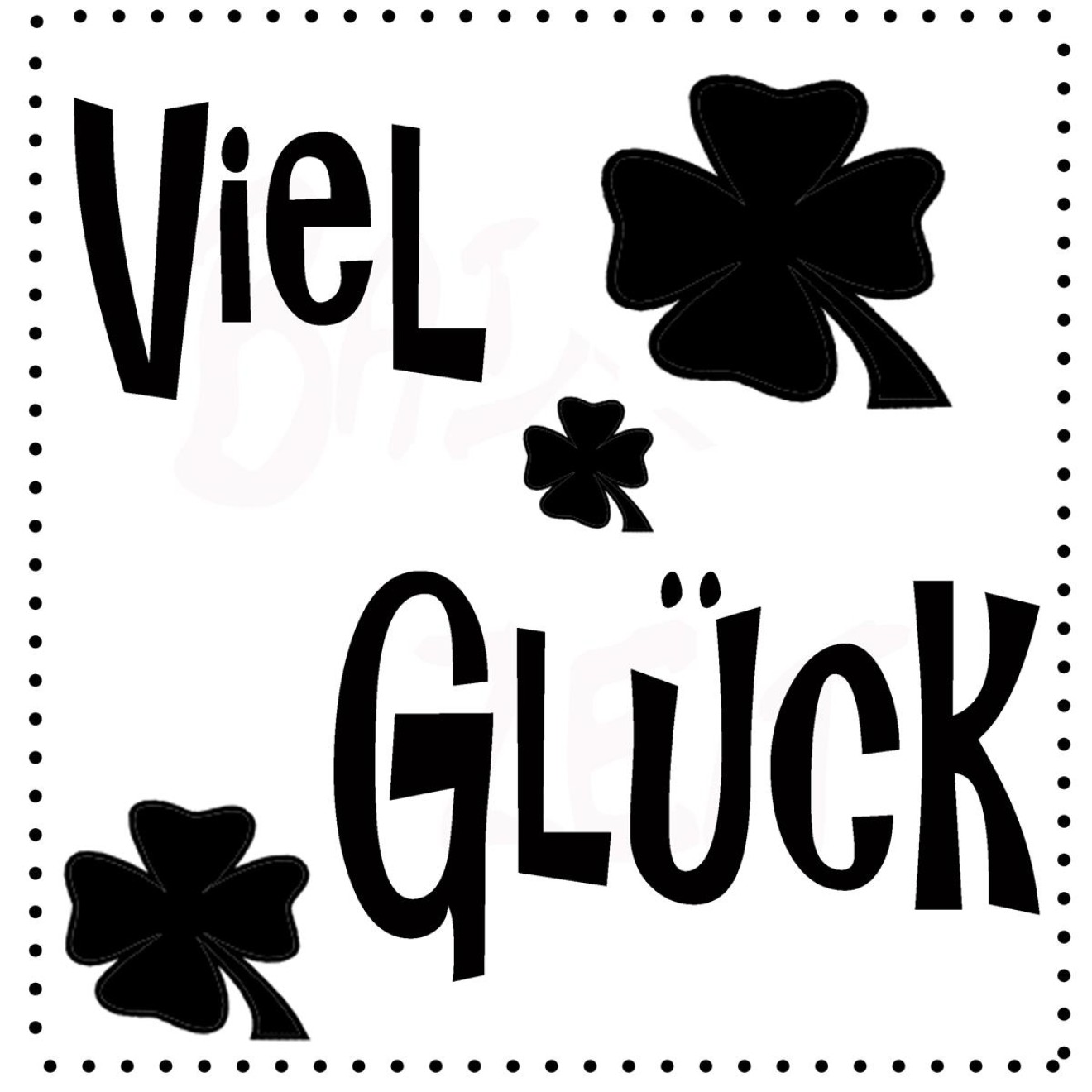 Reliefeinlagen Viel Glück/Kleeblatt